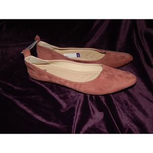 Brand New with Tags Size 11 Taupe Faux Suede Flats